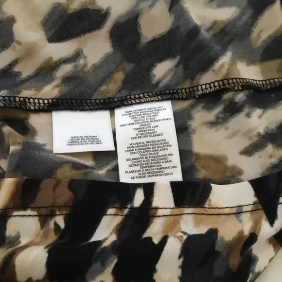 Kasper Women's Brown Black Printed Sleeveless Cowl Neck Top - Picture 4 of 7